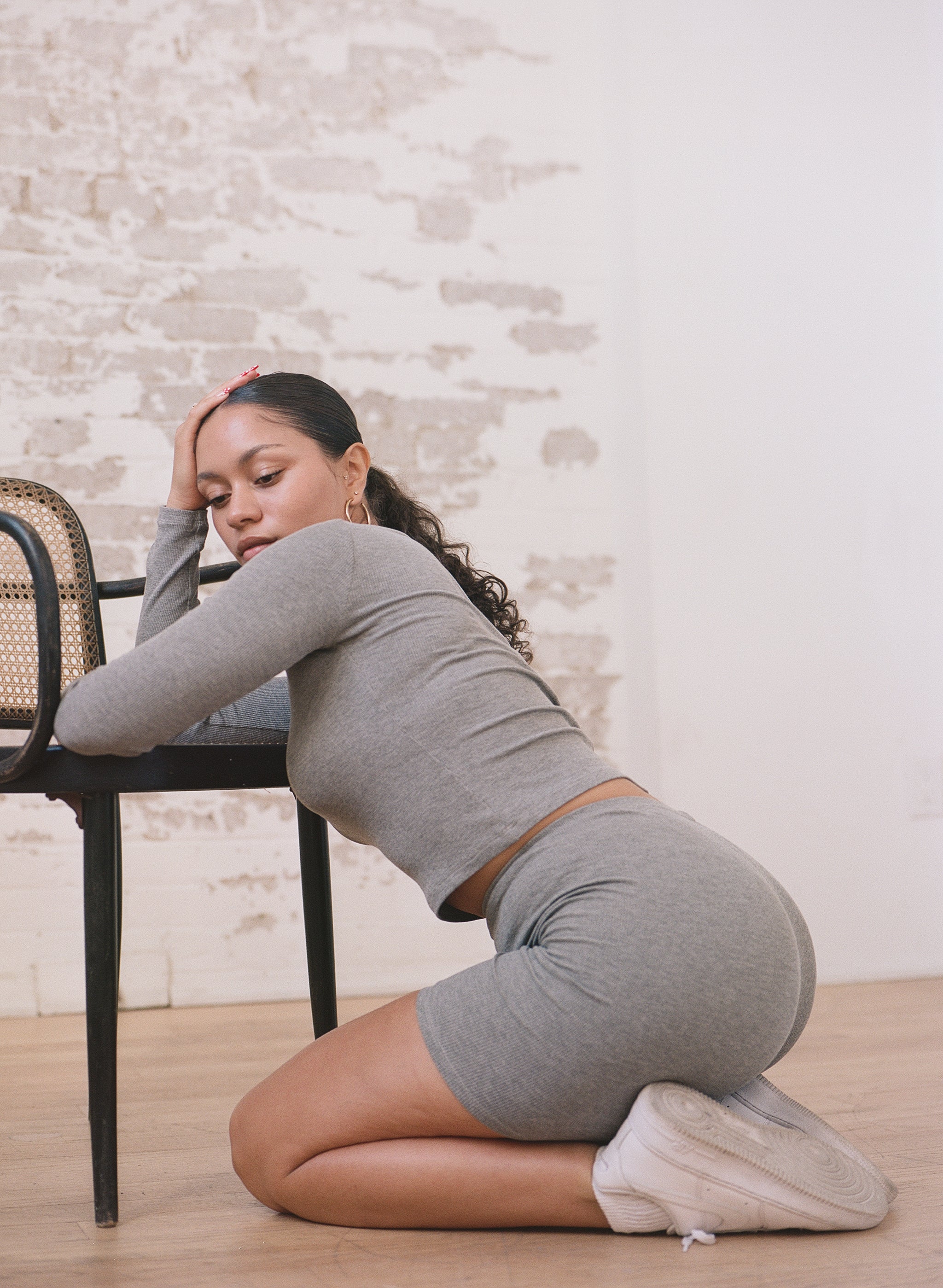 PONY BIKE SHORT - Heather Grey