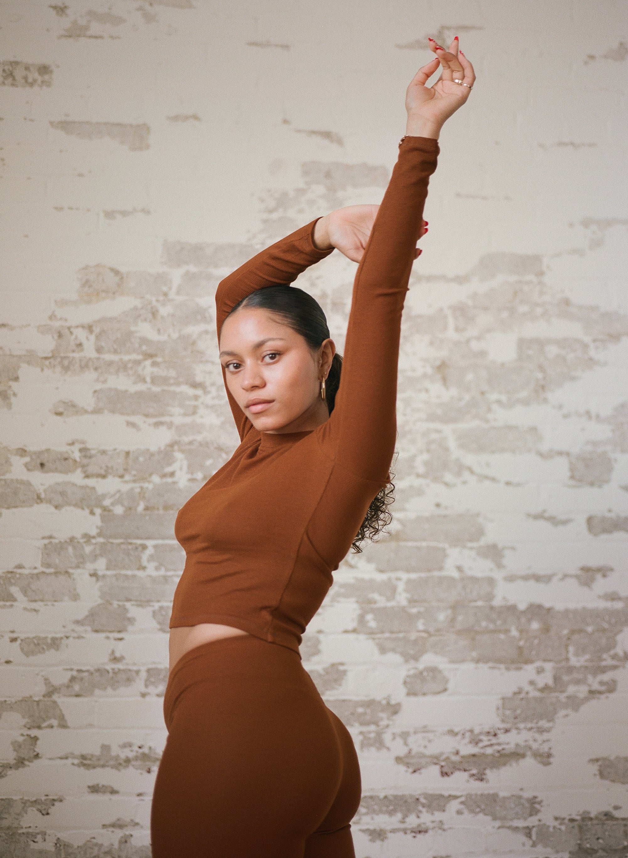 LUNA LONG SLEEVE TOP - Toffee