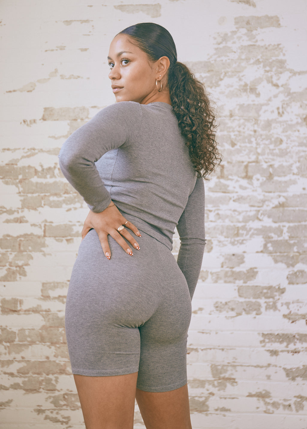 PONY BIKE SHORT - Heather Grey